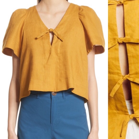 Sea New York Tops - Sea New York Linen Mink Puff Blouse